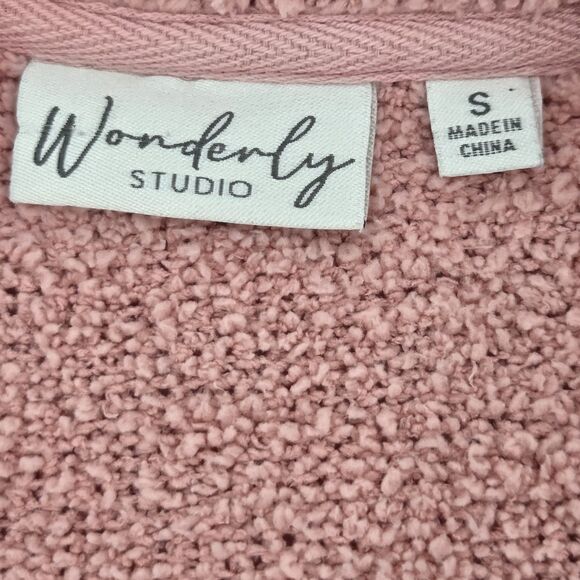 Wonderly Fuzzy Sweater Womens Size Small Pink Crewneck Soft Faux Sherpa Fall - Picture 3 of 6